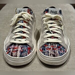 P448 Colorful Tweed Sneakers with White Accents